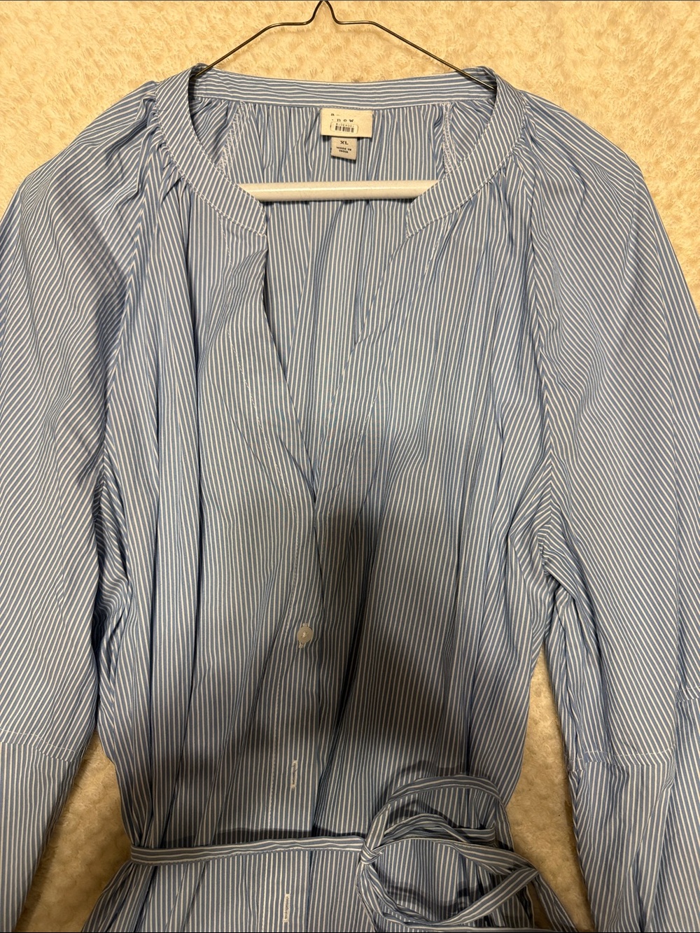 Blue & white pinstripes dress - Picture 2 of 4